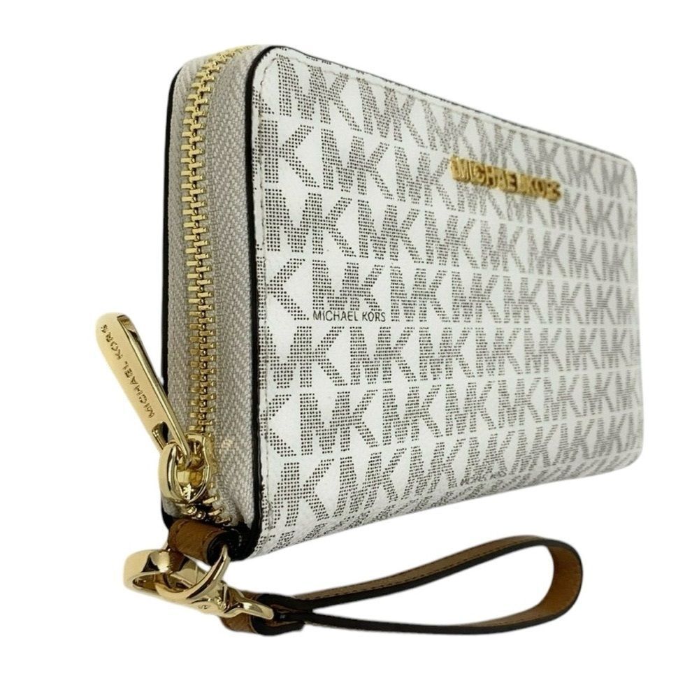MICHAEL KORS JET SET TRAVEL WALLET IN‎ VANILLA